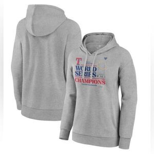 NWT Fanatics Official 2023 Texas Rangers Gray World Series Champions Hoodie - M